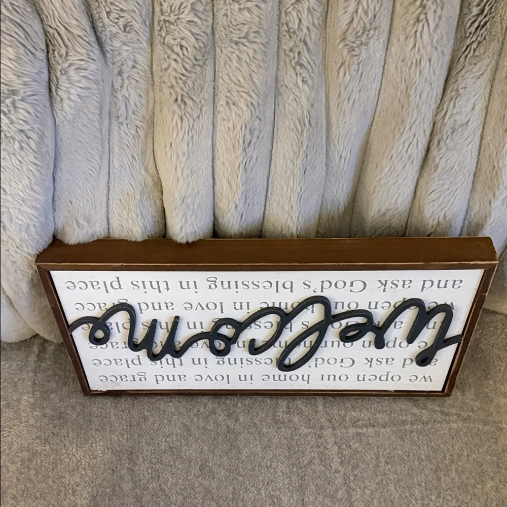 Farmhouse We Open Our Home in Love & Grace Framed Wall Sign Christian Home Decor - Picture 6 of 10